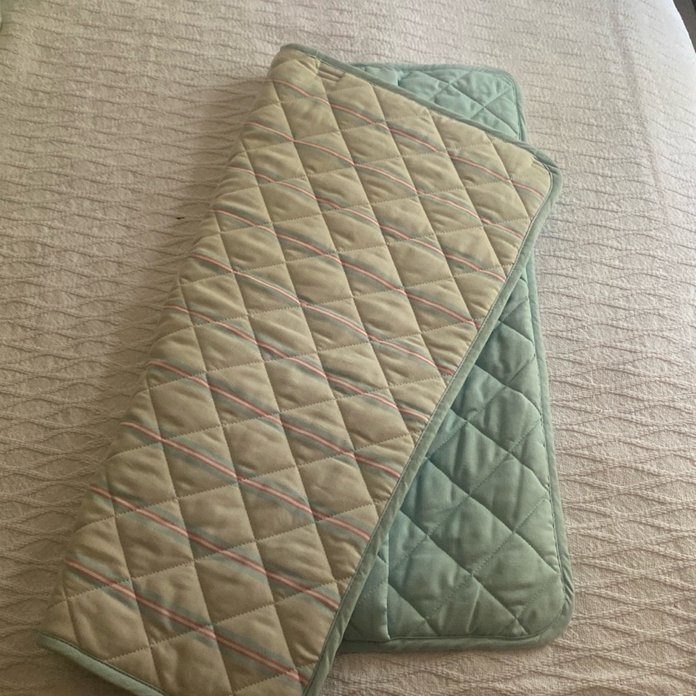SERENA & LILY DIAMOND QUILTED TICKING STRIPE REVERSIBLE EURO SHAM, NWOT.